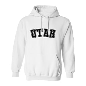 Utah Hoodie, Collegiate Block Letter State Pride Pullover for Locals and Travelers