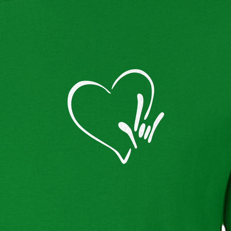 ASL I Love You Heart T-Shirt, Sign Language Deaf Awareness Design for Teachers, Interpreters and Allies