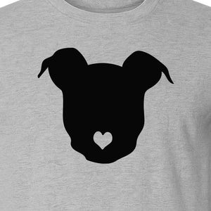 Dog Lover T-Shirt, Heart Nose Head Silhouette Design for Pet Moms and Animal Fans
