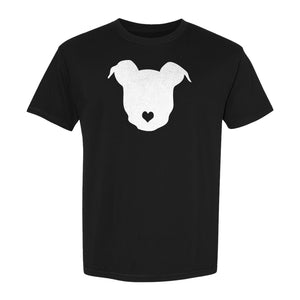 Dog Lover T-Shirt, Heart Nose Head Silhouette Design for Pet Moms and Animal Fans