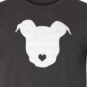 Dog Lover T-Shirt, Heart Nose Head Silhouette Design for Pet Moms and Animal Fans