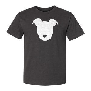 Dog Lover T-Shirt, Heart Nose Head Silhouette Design for Pet Moms and Animal Fans