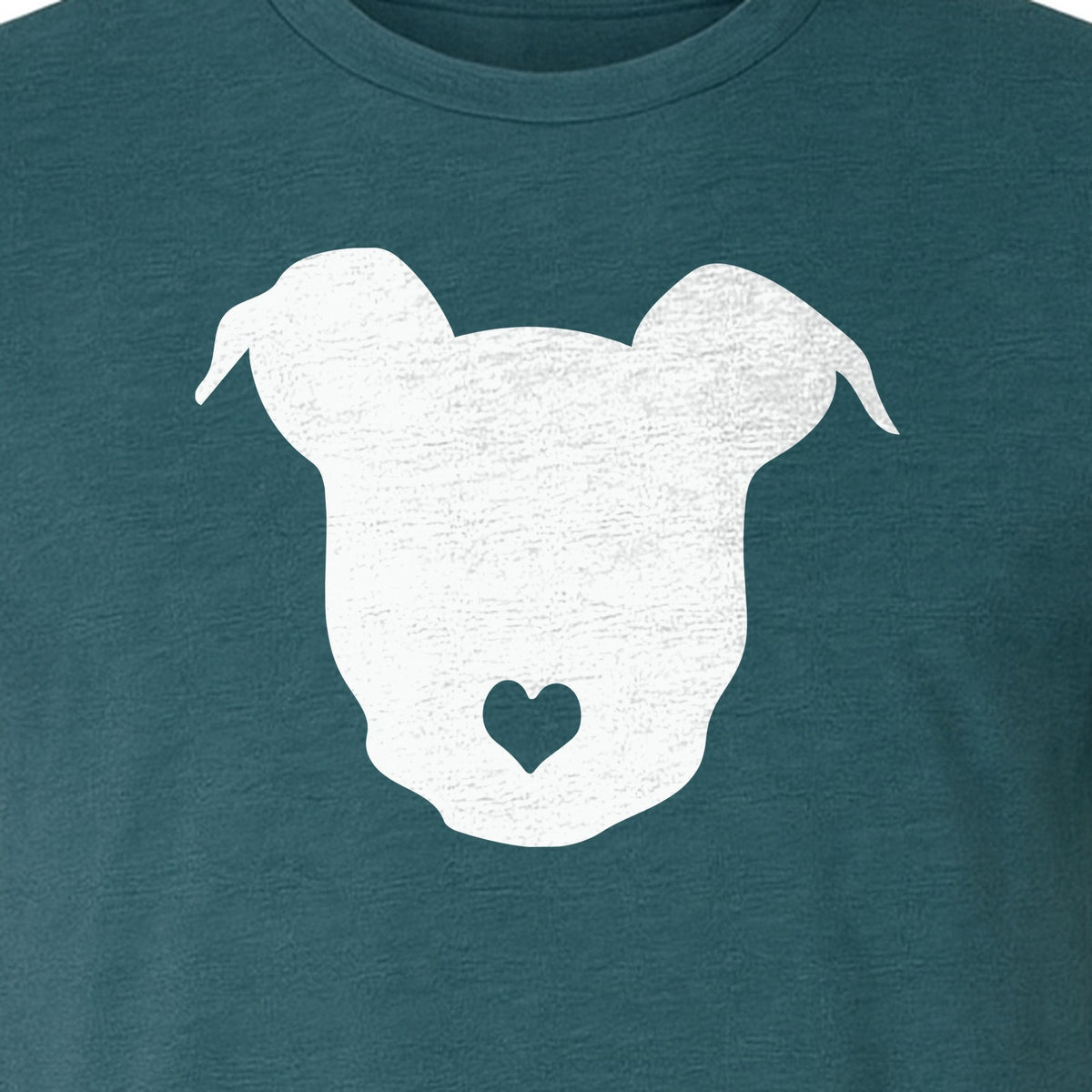 Dog Lover T-Shirt, Heart Nose Head Silhouette Design for Pet Moms and Animal Fans