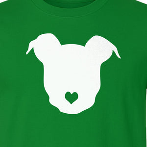Dog Lover T-Shirt, Heart Nose Head Silhouette Design for Pet Moms and Animal Fans