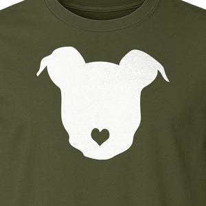Dog Lover T-Shirt, Heart Nose Head Silhouette Design for Pet Moms and Animal Fans