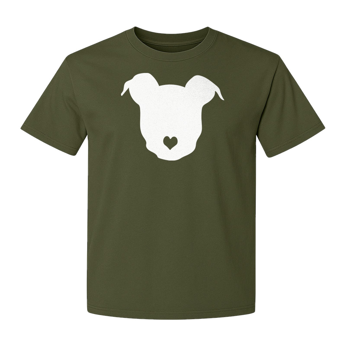 Dog Lover T-Shirt, Heart Nose Head Silhouette Design for Pet Moms and Animal Fans