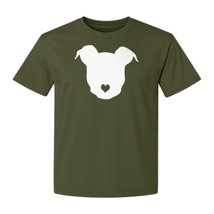 Dog Lover T-Shirt, Heart Nose Head Silhouette Design for Pet Moms and Animal Fans