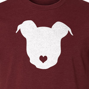 Dog Lover T-Shirt, Heart Nose Head Silhouette Design for Pet Moms and Animal Fans