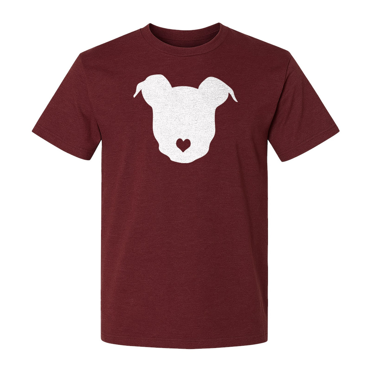 Dog Lover T-Shirt, Heart Nose Head Silhouette Design for Pet Moms and Animal Fans