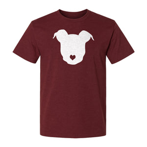 Dog Lover T-Shirt, Heart Nose Head Silhouette Design for Pet Moms and Animal Fans