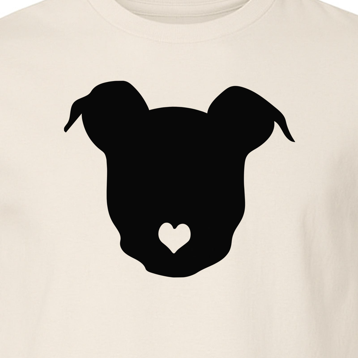 Dog Lover T-Shirt, Heart Nose Head Silhouette Design for Pet Moms and Animal Fans