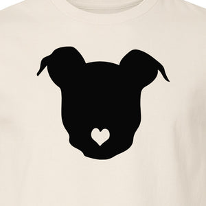 Dog Lover T-Shirt, Heart Nose Head Silhouette Design for Pet Moms and Animal Fans