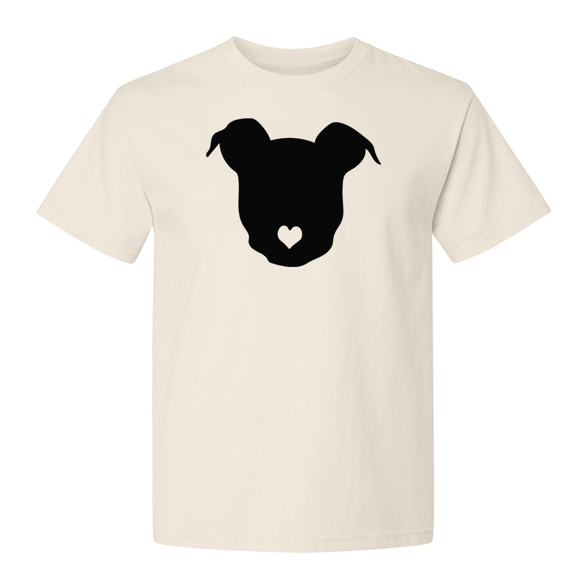 Dog Lover T-Shirt, Heart Nose Head Silhouette Design for Pet Moms and Animal Fans
