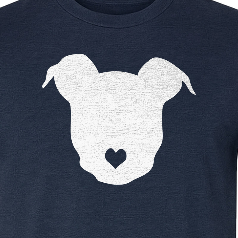 Dog Lover T-Shirt, Heart Nose Head Silhouette Design for Pet Moms and Animal Fans