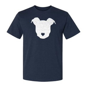 Dog Lover T-Shirt, Heart Nose Head Silhouette Design for Pet Moms and Animal Fans