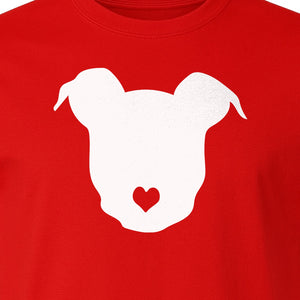 Dog Lover T-Shirt, Heart Nose Head Silhouette Design for Pet Moms and Animal Fans