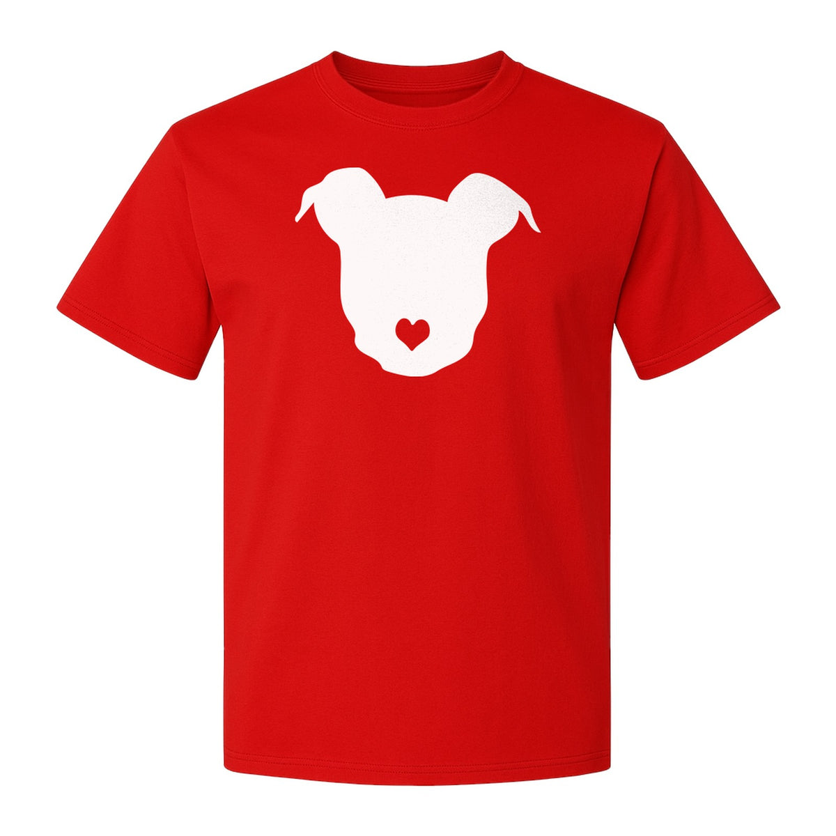 Dog Lover T-Shirt, Heart Nose Head Silhouette Design for Pet Moms and Animal Fans