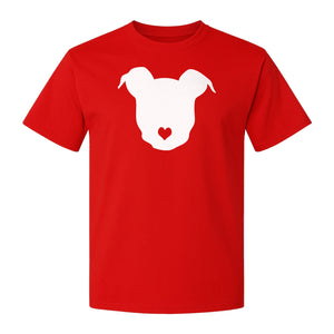 Dog Lover T-Shirt, Heart Nose Head Silhouette Design for Pet Moms and Animal Fans