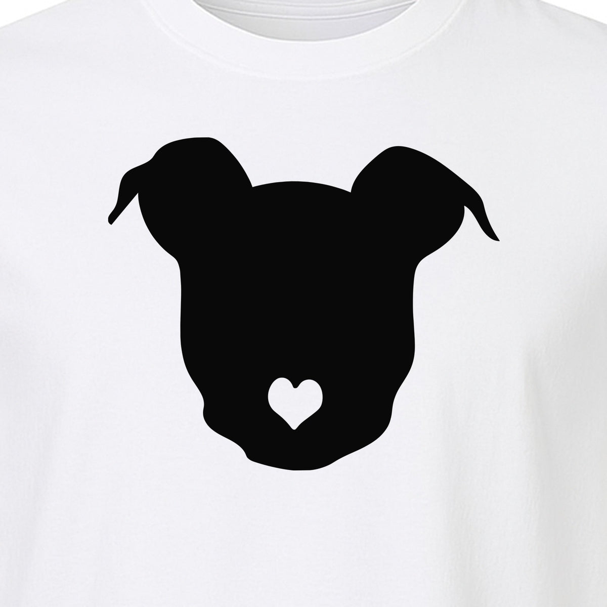 Dog Lover T-Shirt, Heart Nose Head Silhouette Design for Pet Moms and Animal Fans