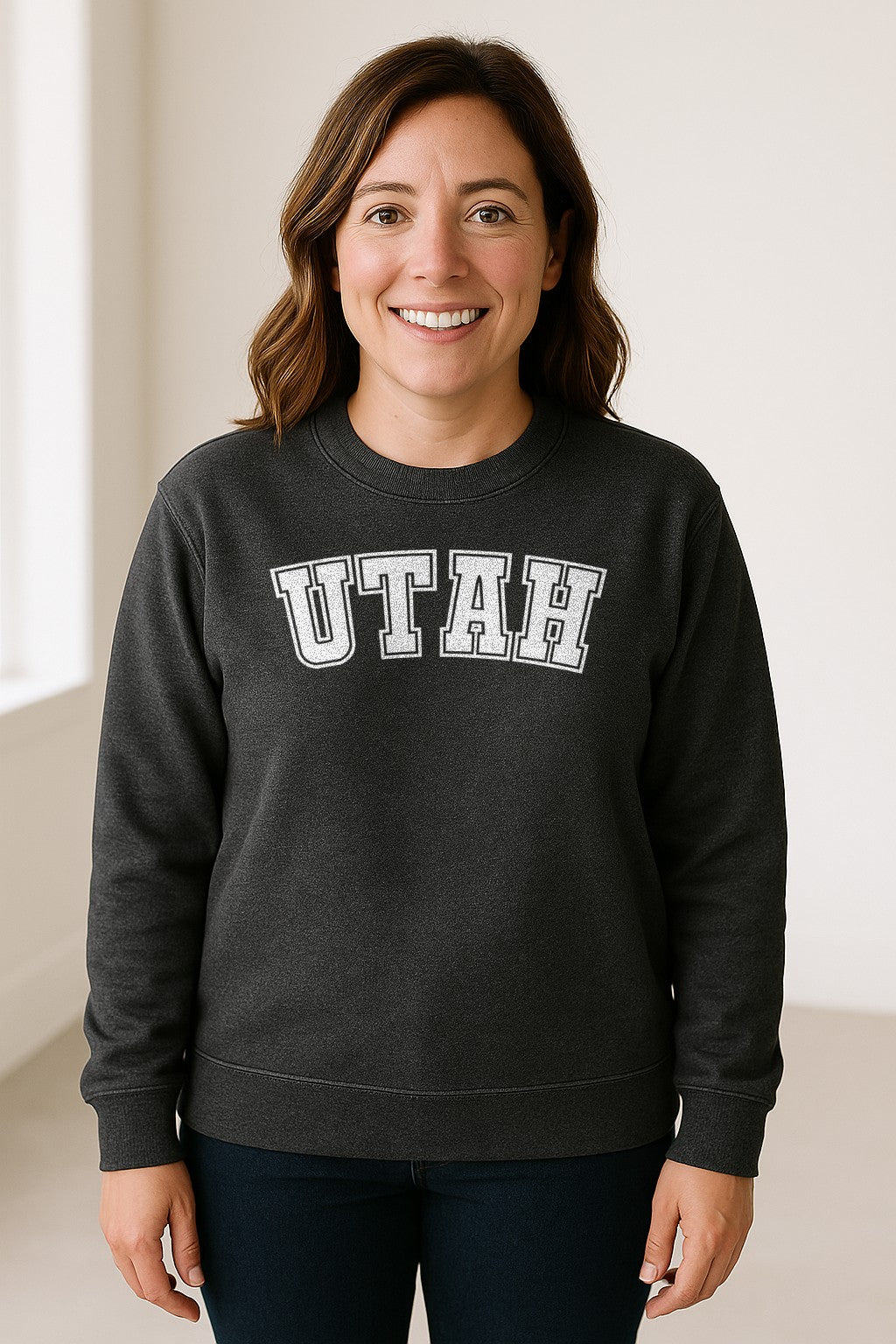 Utah Sweatshirt, Retro Collegiate Lettering Crewneck for State Pride and Travel