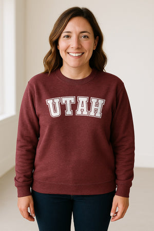 Utah Sweatshirt, Retro Collegiate Lettering Crewneck for State Pride and Travel