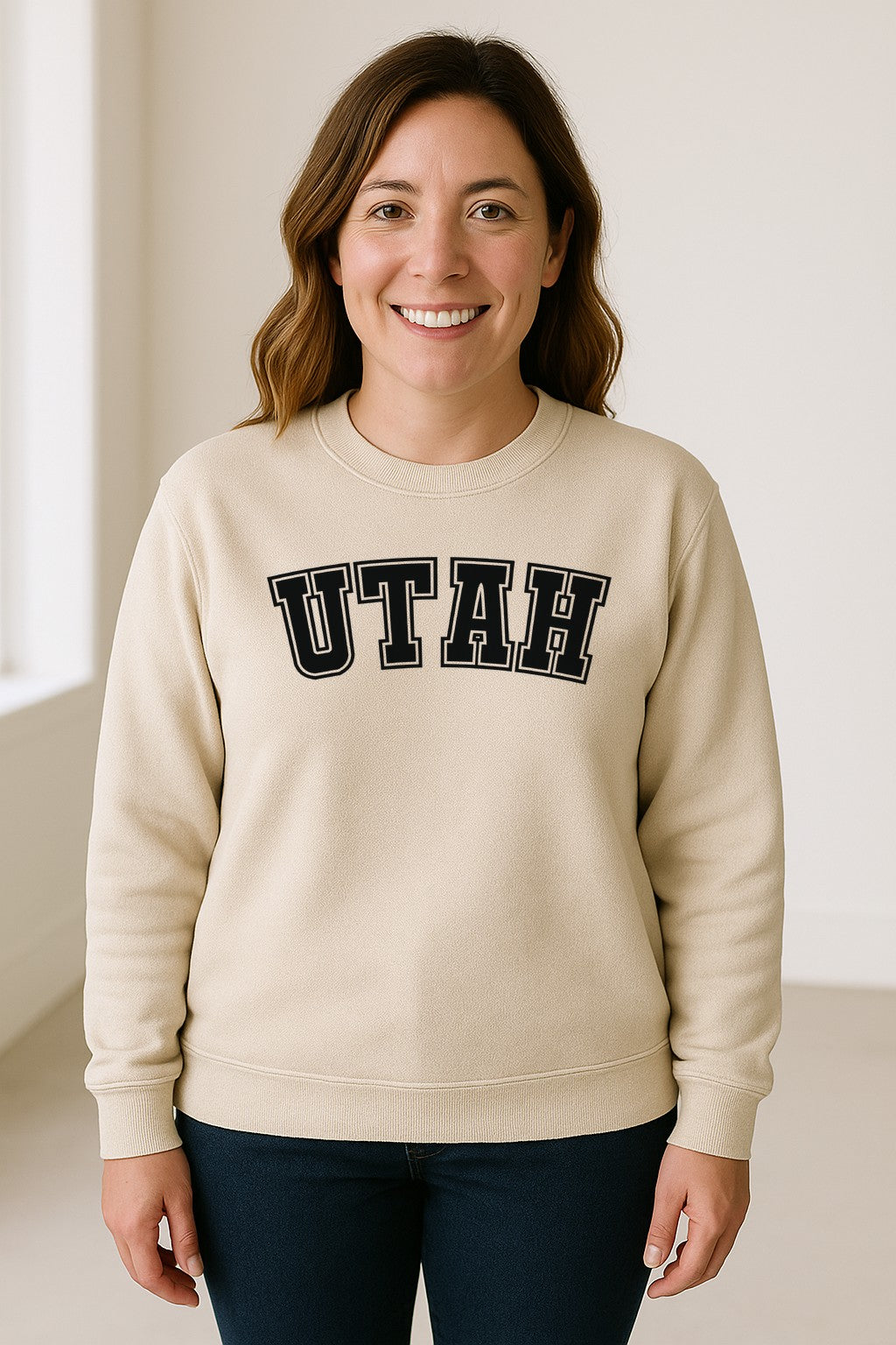 Utah Sweatshirt, Retro Collegiate Lettering Crewneck for State Pride and Travel
