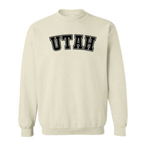 Utah Sweatshirt, Retro Collegiate Lettering Crewneck for State Pride and Travel