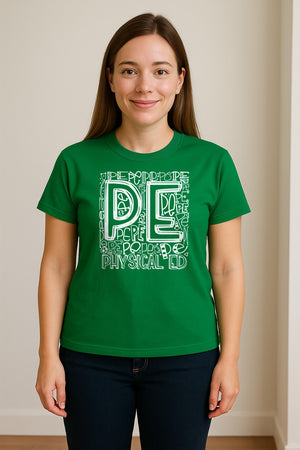 PE Teacher T-Shirt, Physical Education Typography Design for Gym Instructors and Coaches