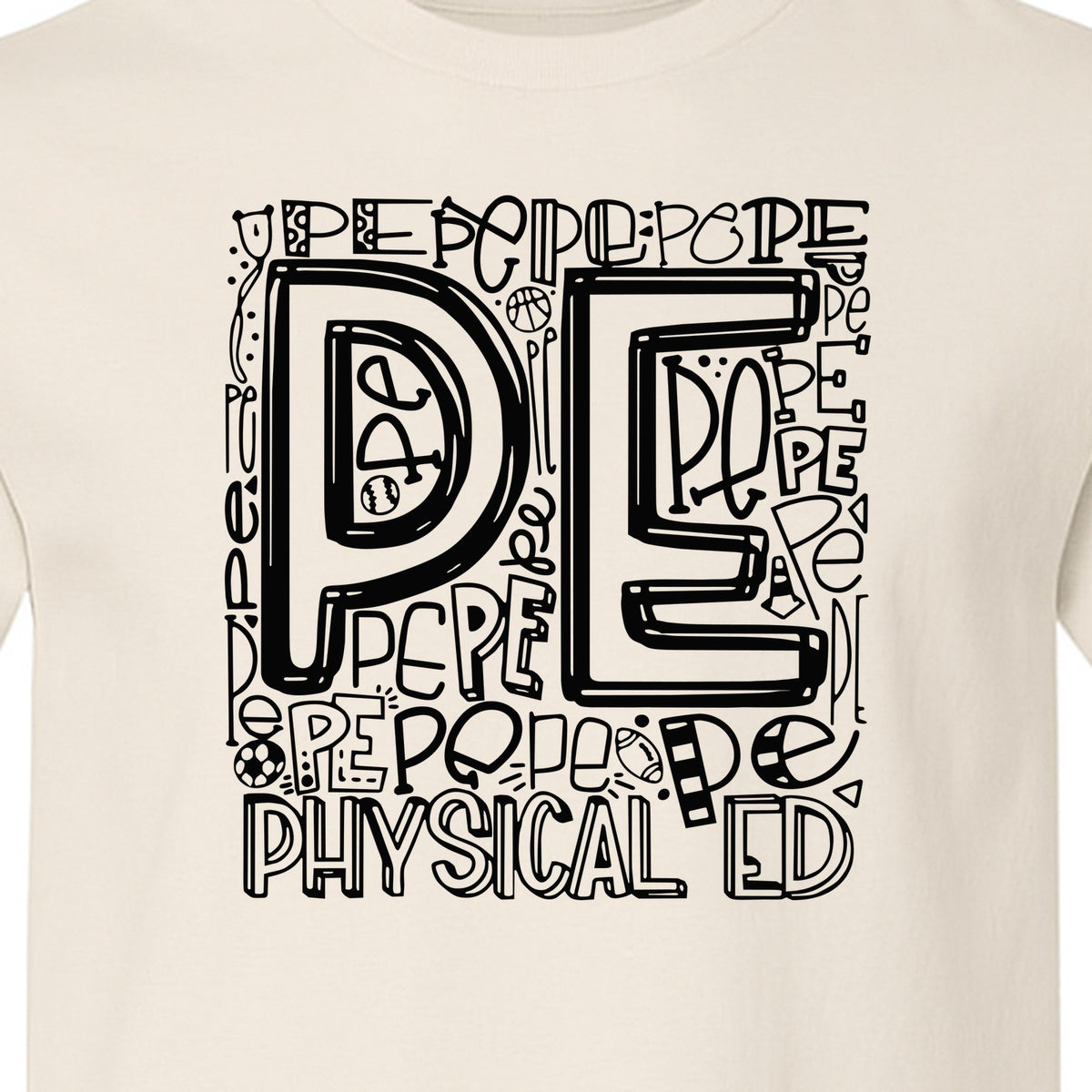 PE Teacher T-Shirt, Physical Education Typography Design for Gym Instructors and Coaches