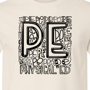 PE Teacher T-Shirt, Physical Education Typography Design for Gym Instructors and Coaches