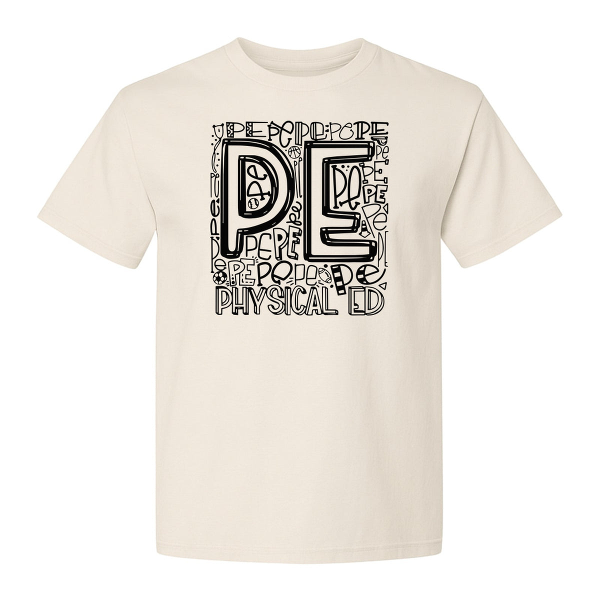 PE Teacher T-Shirt, Physical Education Typography Design for Gym Instructors and Coaches