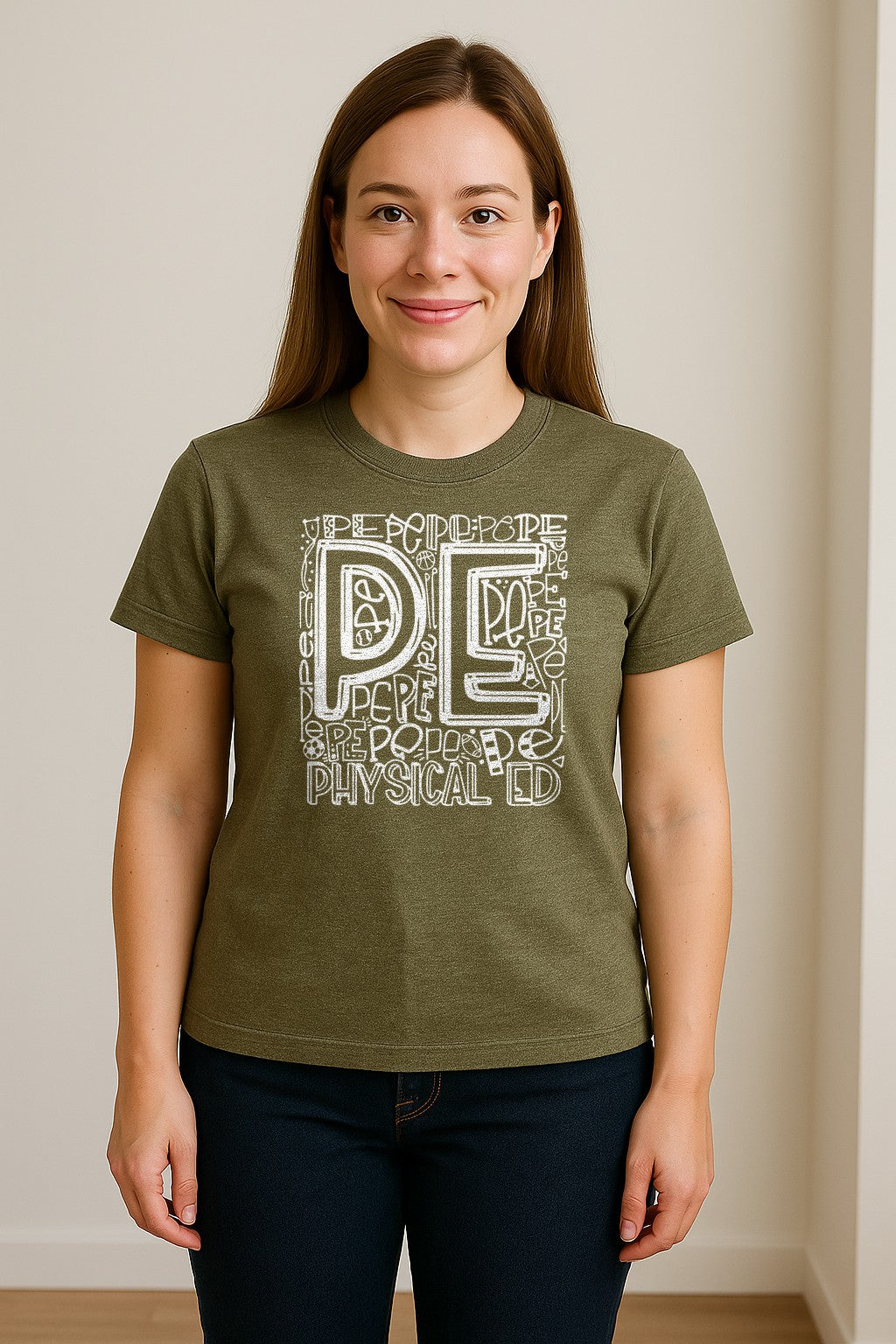 PE Teacher T-Shirt, Physical Education Typography Design for Gym Instructors and Coaches