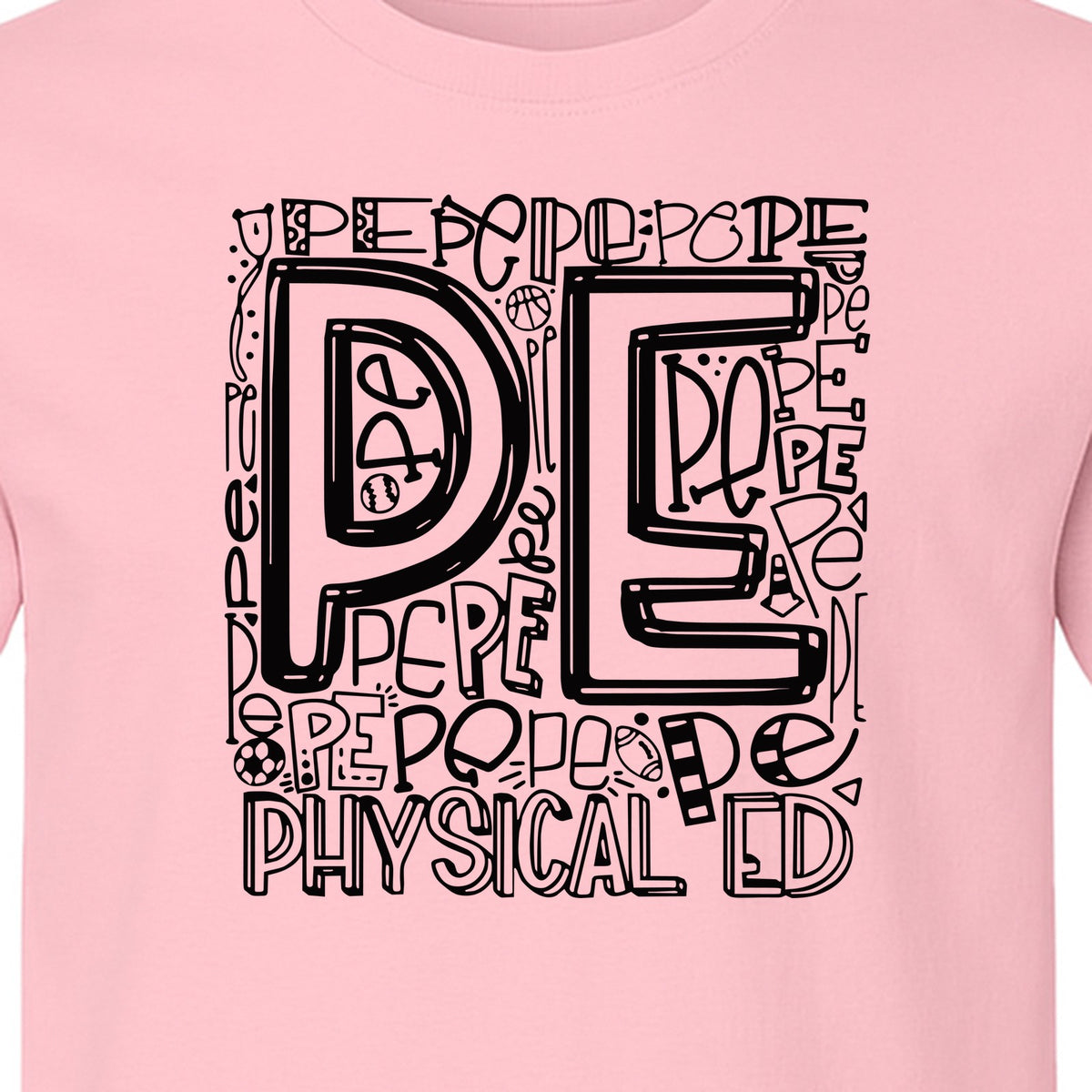 PE Teacher T-Shirt, Physical Education Typography Design for Gym Instructors and Coaches