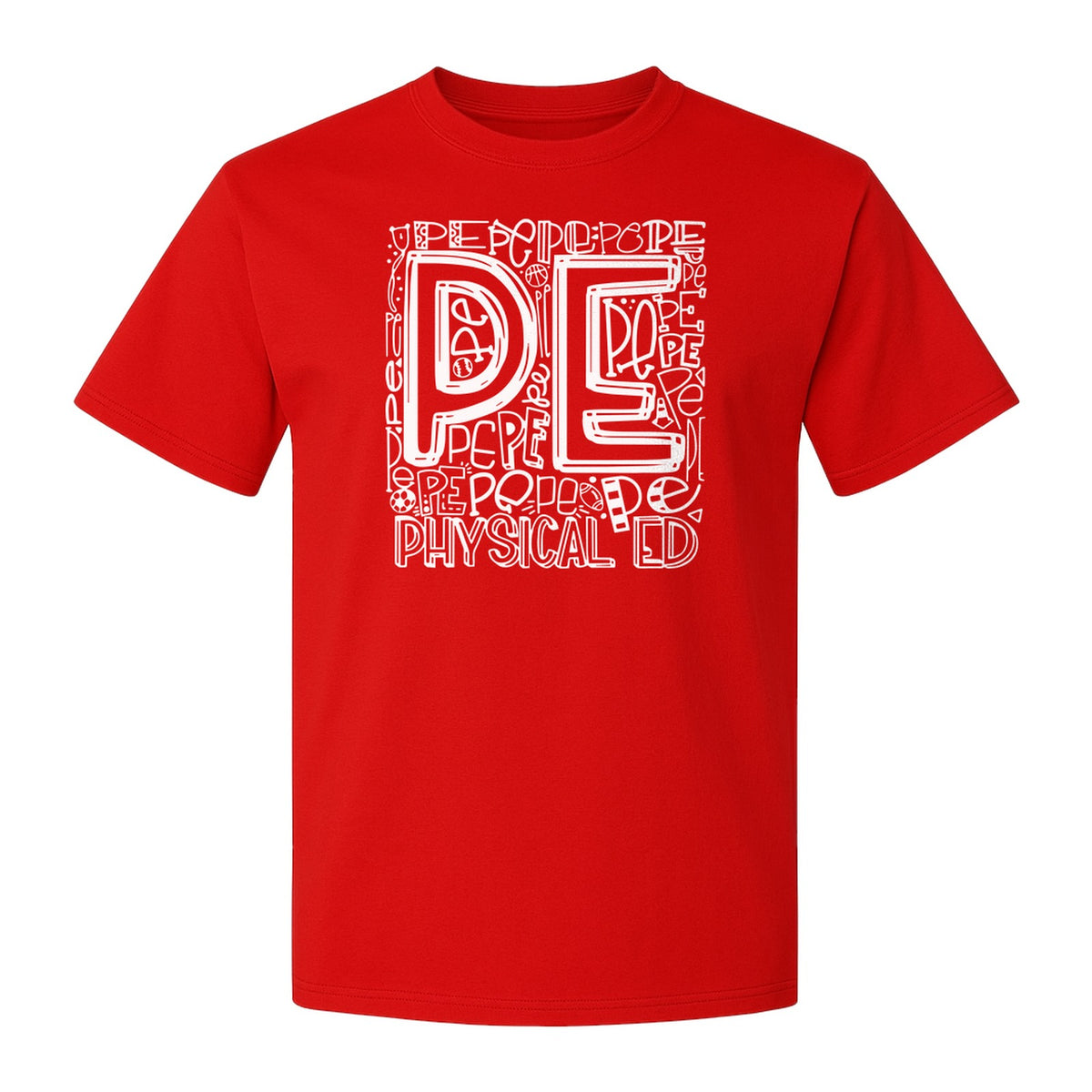PE Teacher T-Shirt, Physical Education Typography Design for Gym Instructors and Coaches