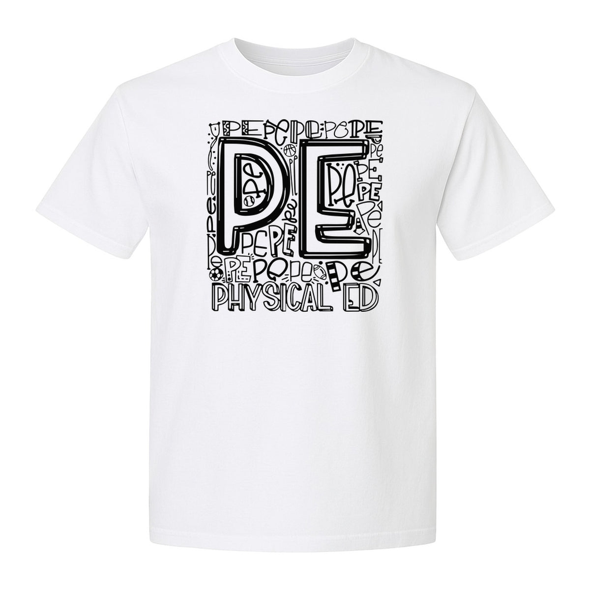 PE Teacher T-Shirt, Physical Education Typography Design for Gym Instructors and Coaches