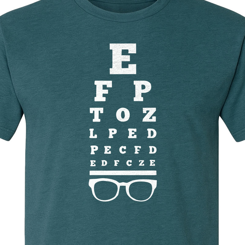 Optometrist T-Shirt, Funny Eye Chart and Glasses Design for Doctors, Opticians and Optical Staff