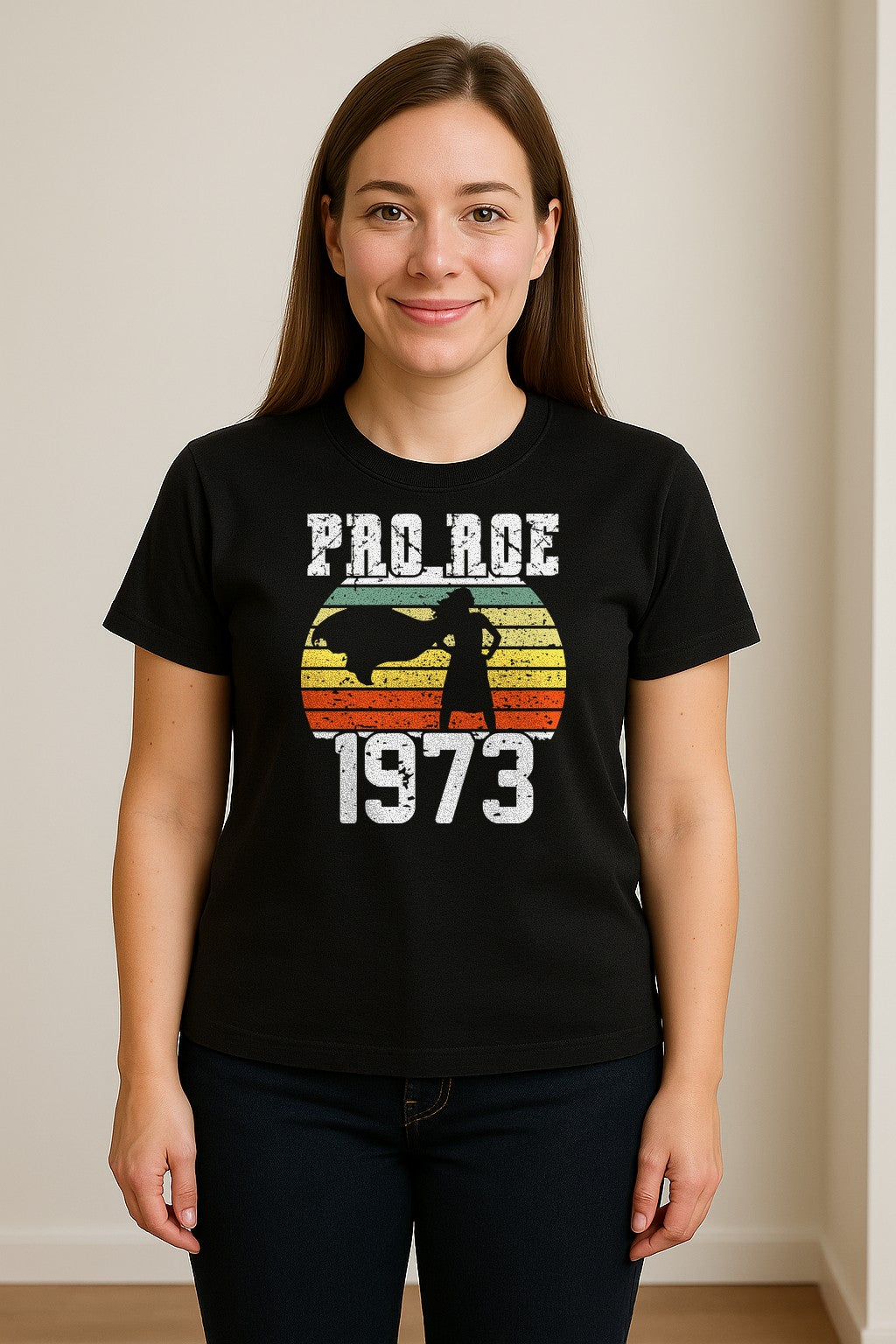 Pro Roe 1973 T-Shirt, Vintage Raised Fist Feminist Statement for Reproductive Rights Advocates