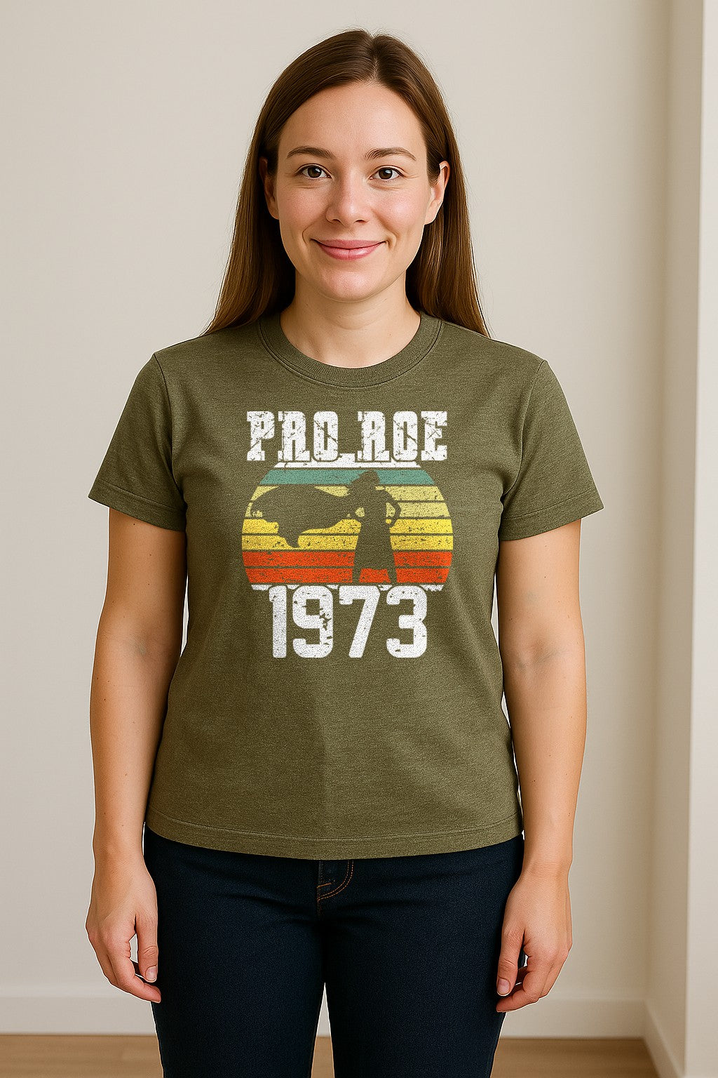Pro Roe 1973 T-Shirt, Vintage Raised Fist Feminist Statement for Reproductive Rights Advocates