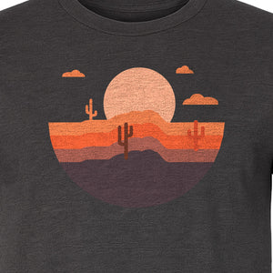 Desert Sunset T-Shirt, Retro Cactus Horizon Graphic for 1970s Style Nature Lovers