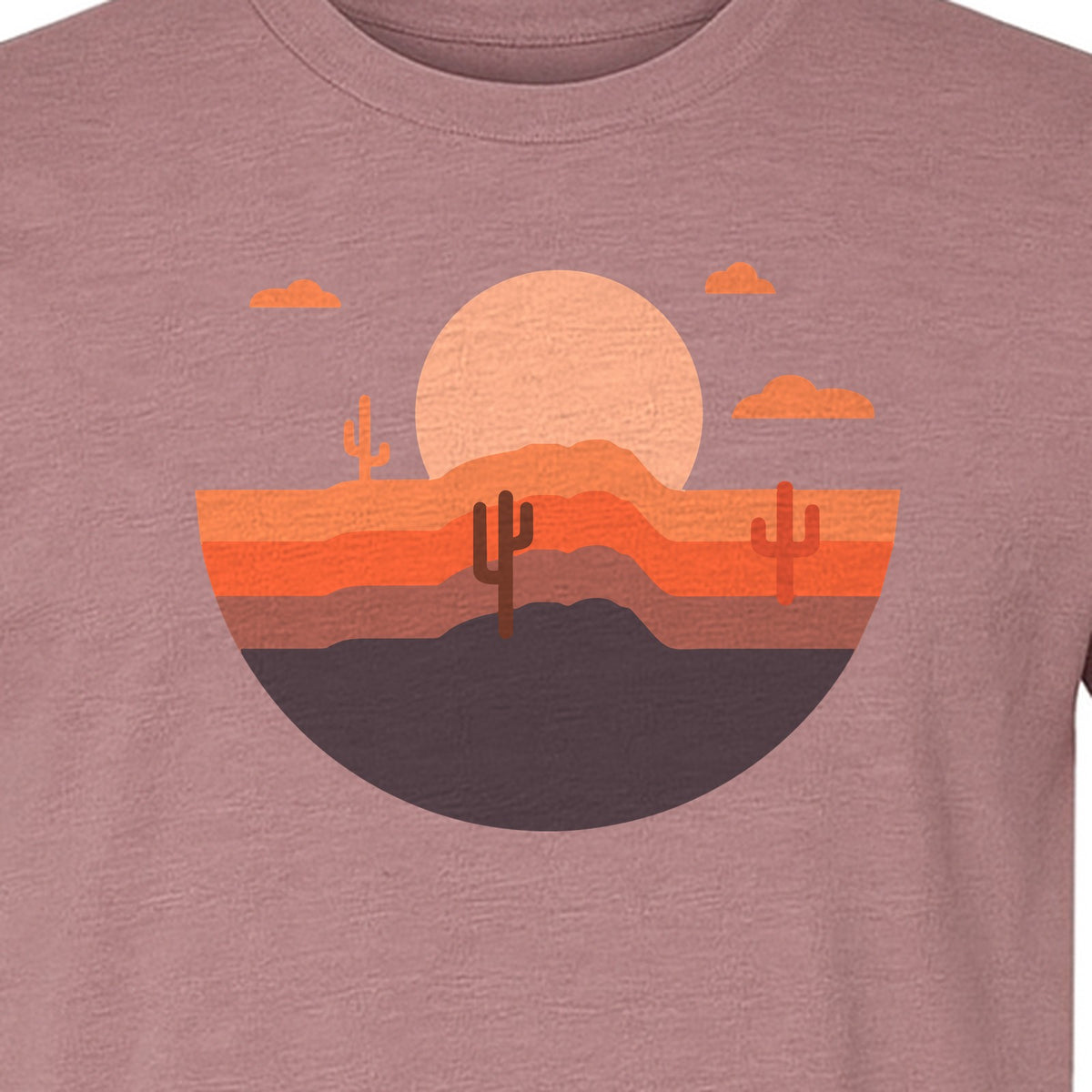 Desert Sunset T-Shirt, Retro Cactus Horizon Graphic for 1970s Style Nature Lovers