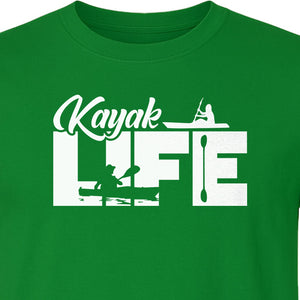 Kayak Life T-Shirt, Distressed Paddle Sport Graphic Tee for Kayakers and Outdoor Adventure Lovers