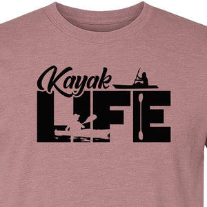Kayak Life T-Shirt, Distressed Paddle Sport Graphic Tee for Kayakers and Outdoor Adventure Lovers