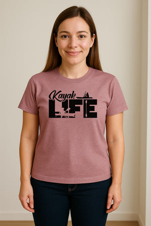 Kayak Life T-Shirt, Distressed Paddle Sport Graphic Tee for Kayakers and Outdoor Adventure Lovers