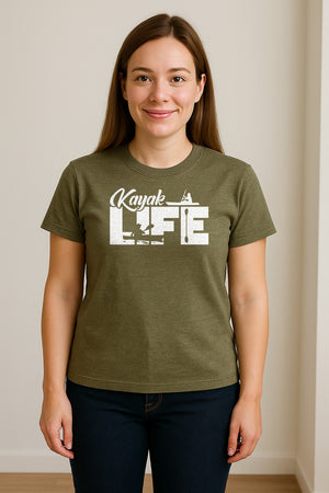 Kayak Life T-Shirt, Distressed Paddle Sport Graphic Tee for Kayakers and Outdoor Adventure Lovers