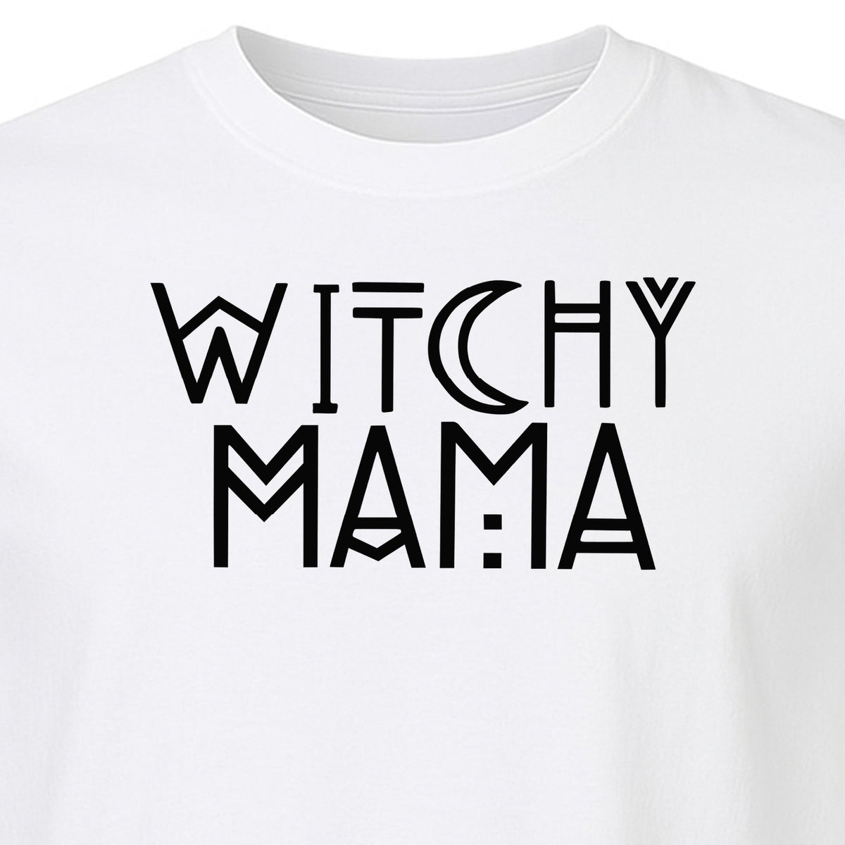 Witchy Mama T-Shirt, Crescent Moon Halloween Graphic for Moms and Spooky Season