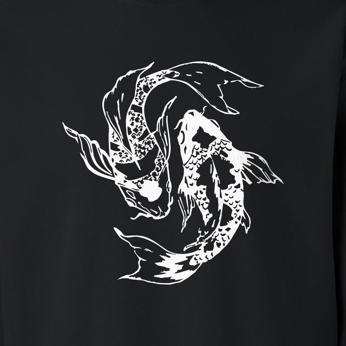 Koi Fish Sweatshirt, Japanese-Inspired Curled Illustration for Anglers and Art Lovers