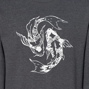 Koi Fish Sweatshirt, Japanese-Inspired Curled Illustration for Anglers and Art Lovers
