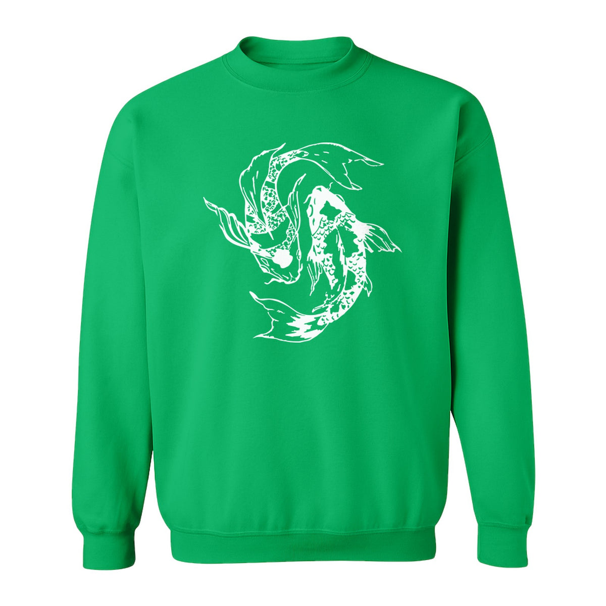 Koi Fish Sweatshirt, Japanese-Inspired Curled Illustration for Anglers and Art Lovers