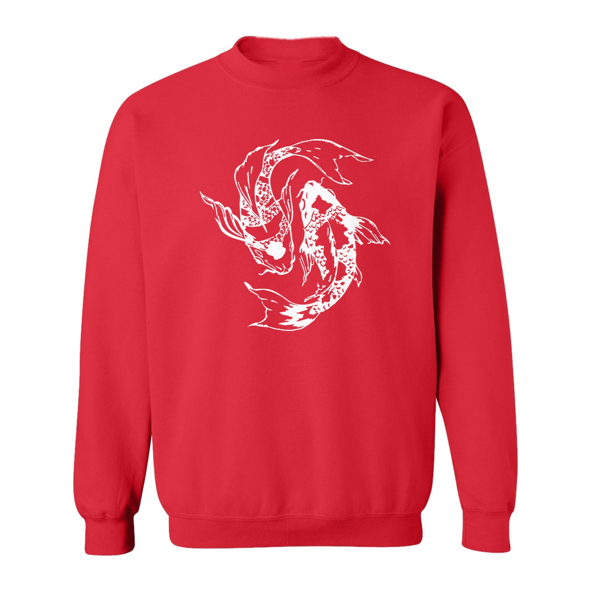 Koi Fish Sweatshirt, Japanese-Inspired Curled Illustration for Anglers and Art Lovers