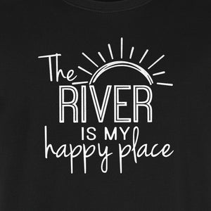 River Happy Place T-Shirt, Sunray Graphic for Kayakers, Campers and Outdoor Adventures